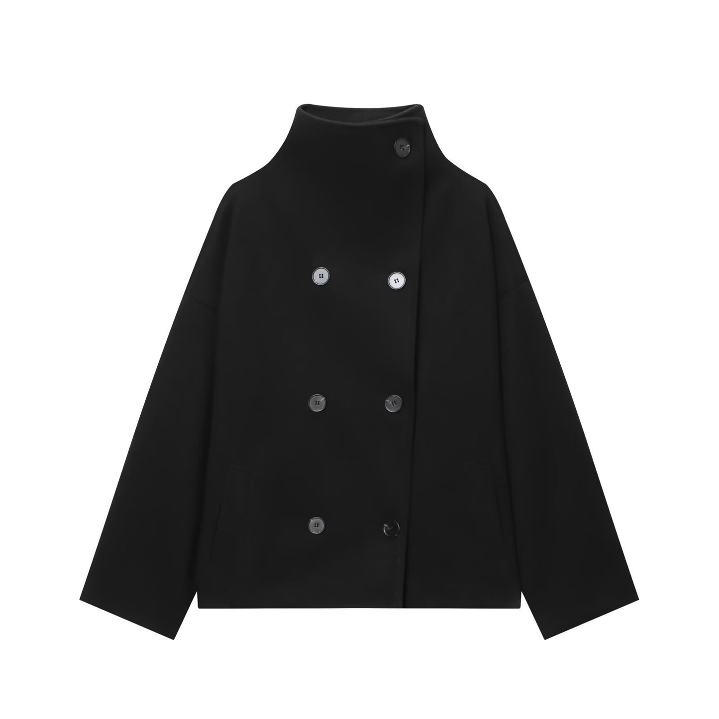 Veste Haut ample en maille à col montant et boutons