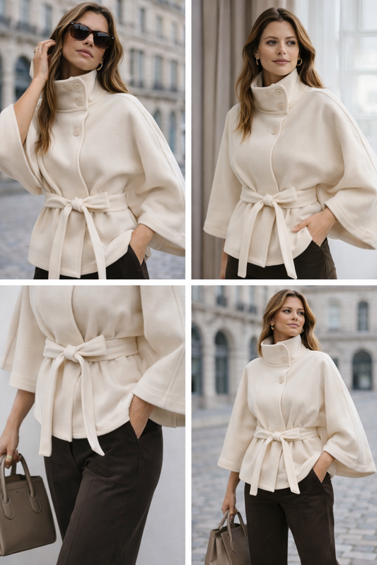 Veste Trench Femme – Col Montant & Coupe Élégante