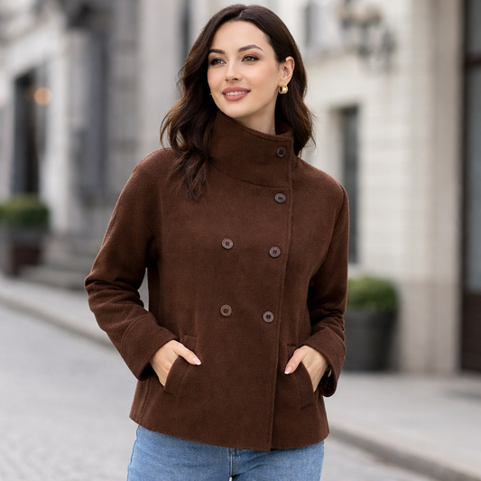 Veste Haut ample en maille à col montant et boutons