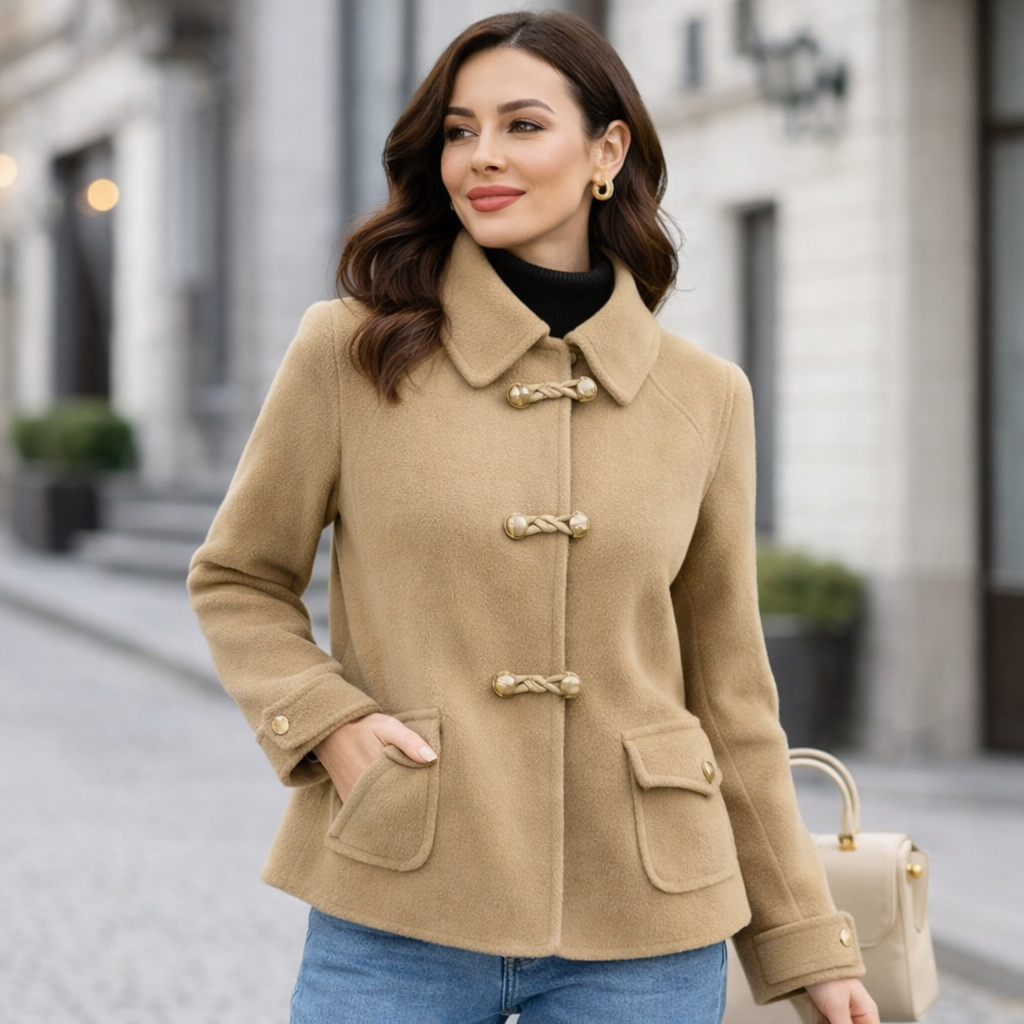 Manteau neuf en laine double face épais pour femmes