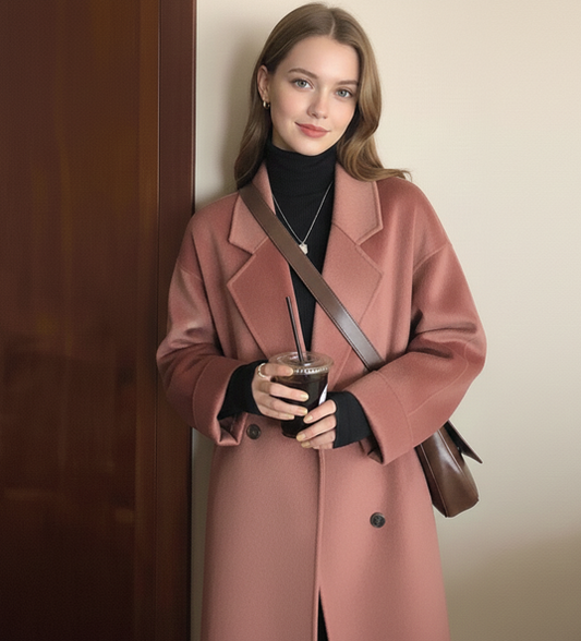 Manteau mi-long en laine à la mode pour femmes