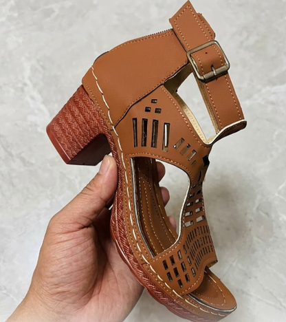 Sandales à talon épais