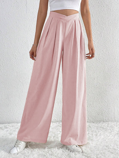 Pantalon Plissé Large Femme