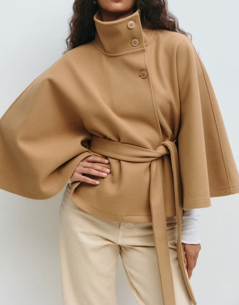 Veste  Trench Femme Col Montant Ceinturé