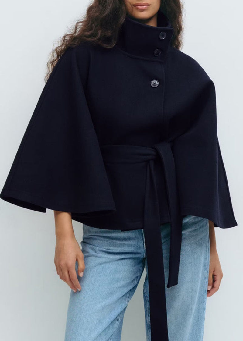 Veste  Trench Femme Col Montant Ceinturé
