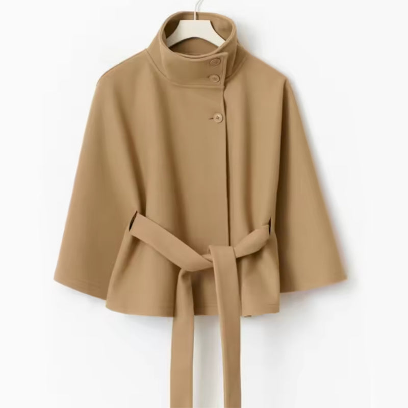 Veste  Trench Femme Col Montant Ceinturé