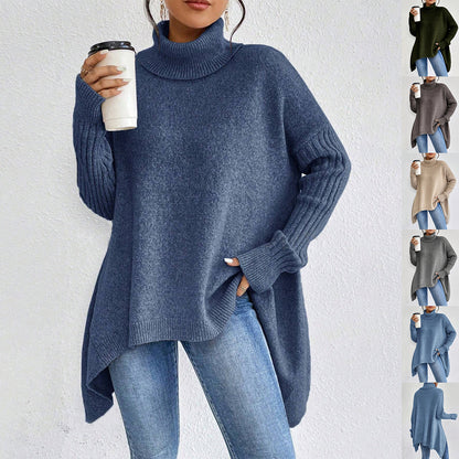 Pull Col Roulé Asymétrique Femme