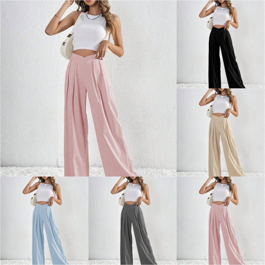 Pantalon Plissé Large Femme