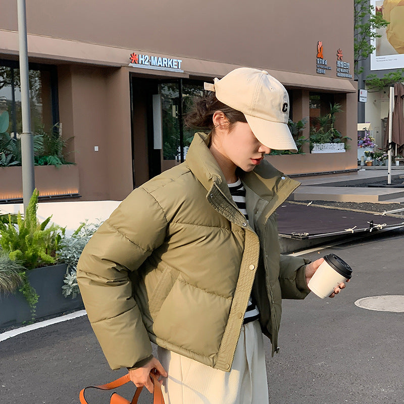 Veste Femme Courte à Col Montant