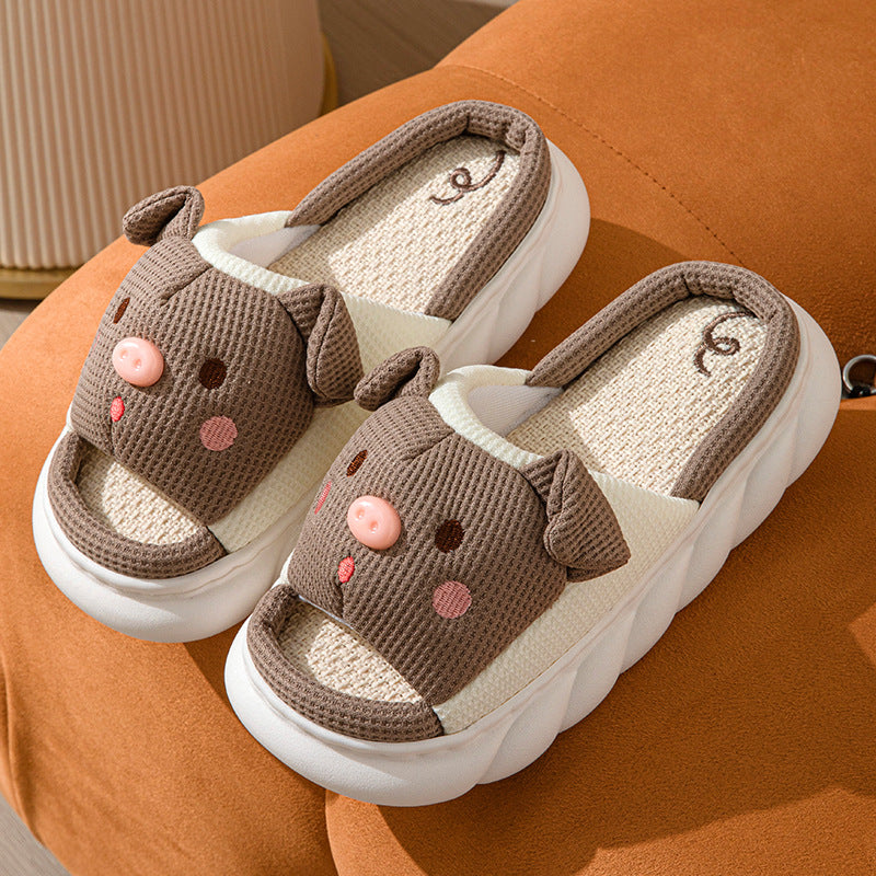 Chaussons mignons en forme de cochon