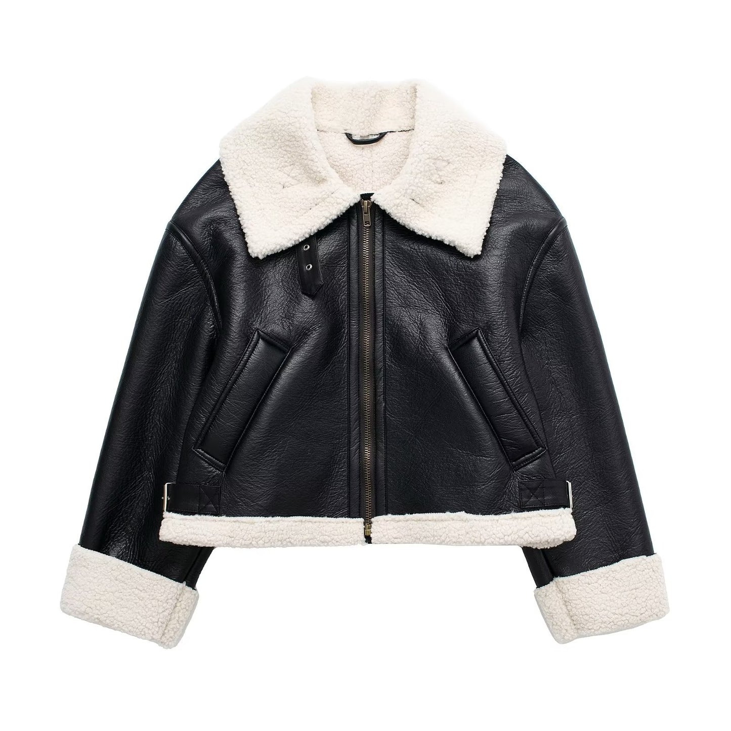Women's Casual Fur Brown Double-sided Short Coat