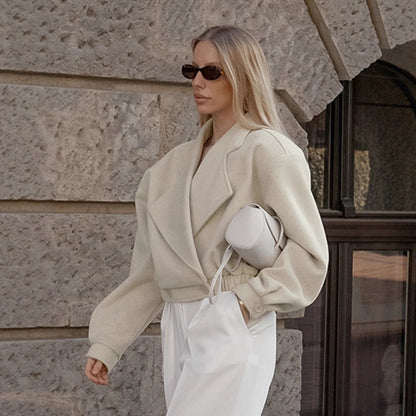 Veste Femme en Laine à Col Blazer