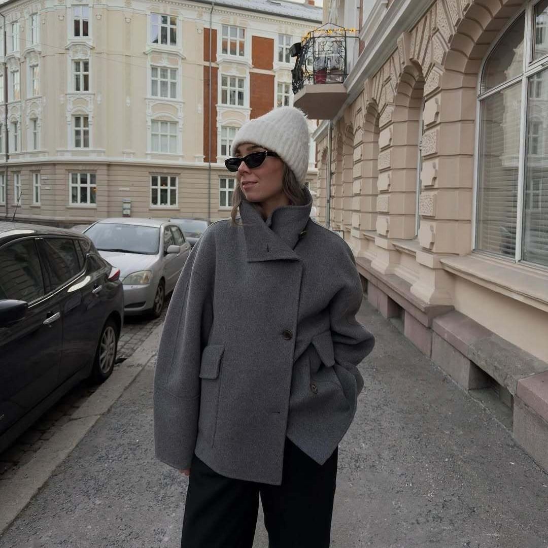 Manteau décontracté à simple boutonnage