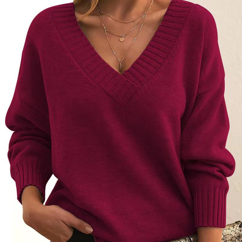 Pull Col V Femme