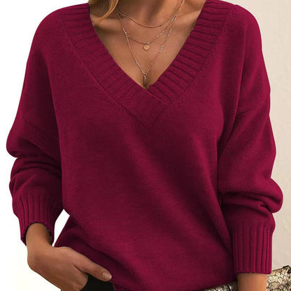 Pull Col V Femme