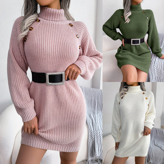 Robe Pull Col Roulé