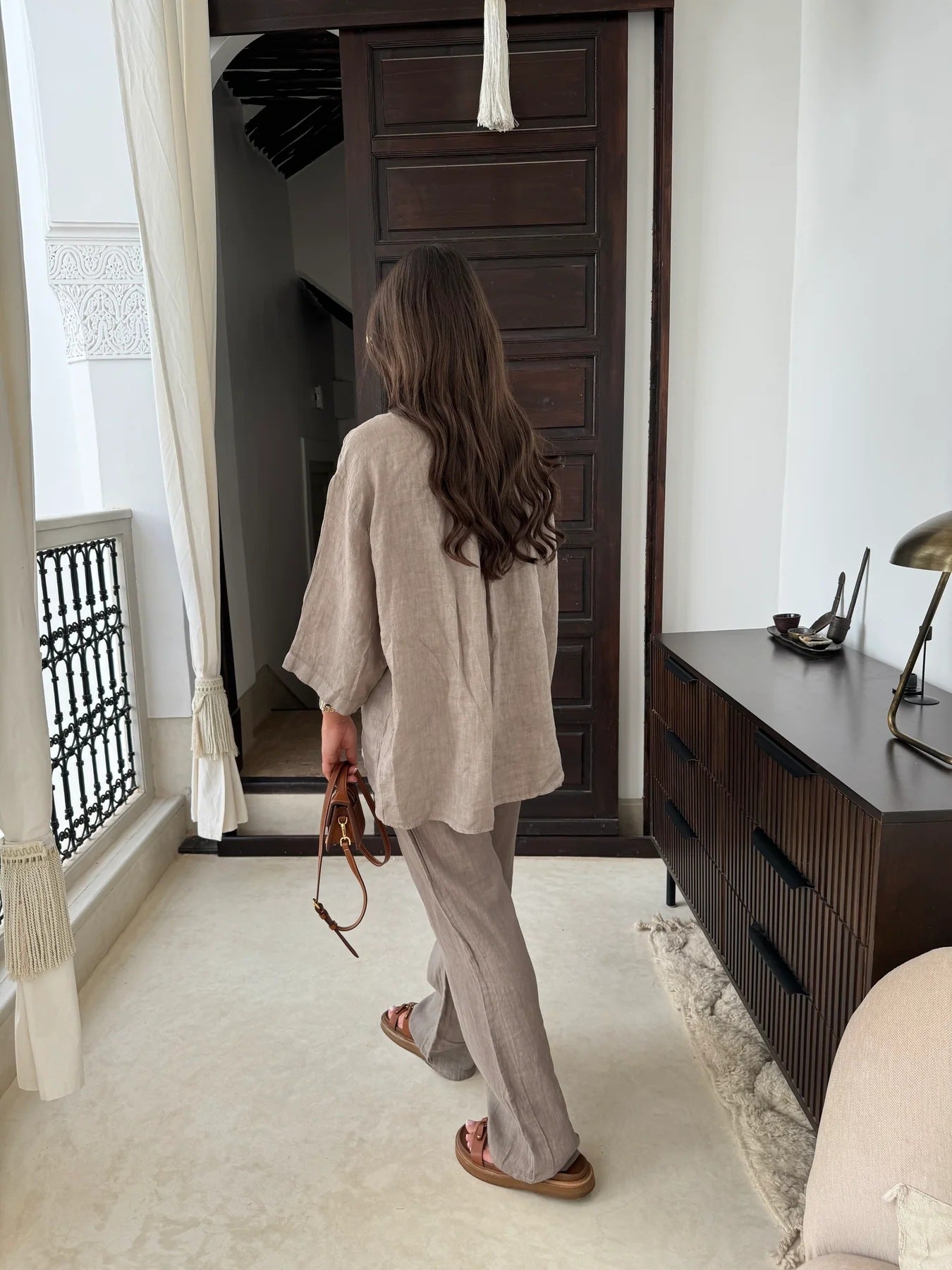 Ensemble Chemise Pantalon Large Femme