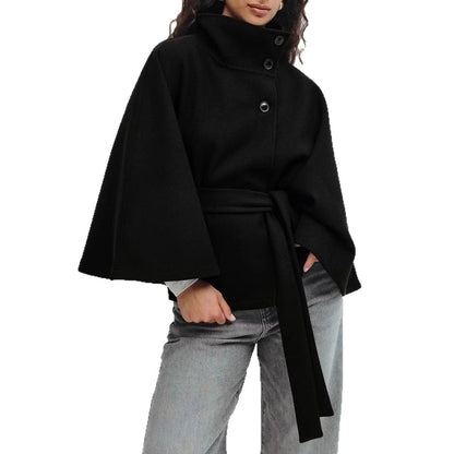 Veste  Trench Femme Col Montant Ceinturé