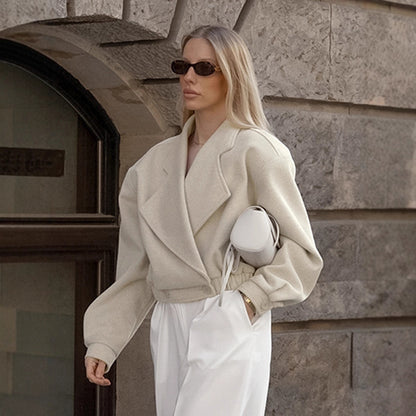 Veste Femme en Laine à Col Blazer