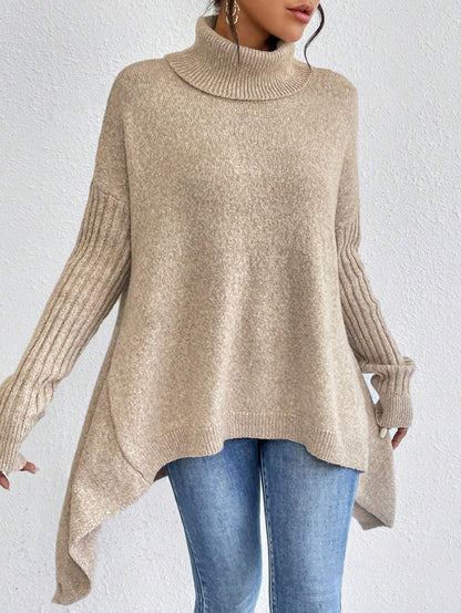 Pull Col Roulé Asymétrique Femme